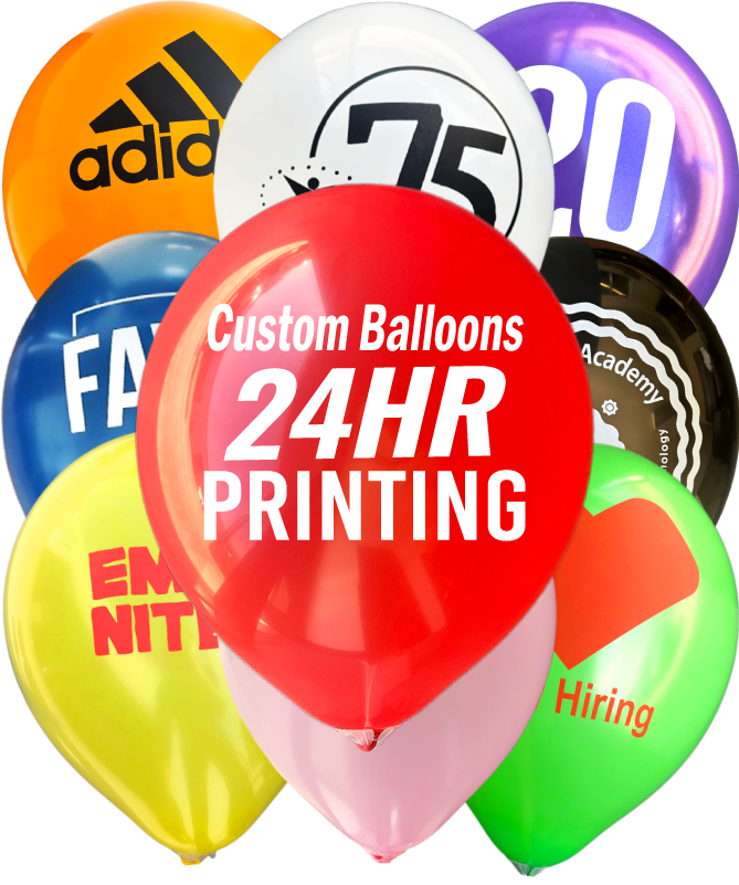 custom 12" latex balloons | double sided imprint