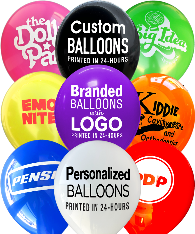 custom 12″ latex balloons | two sided printing & sizes