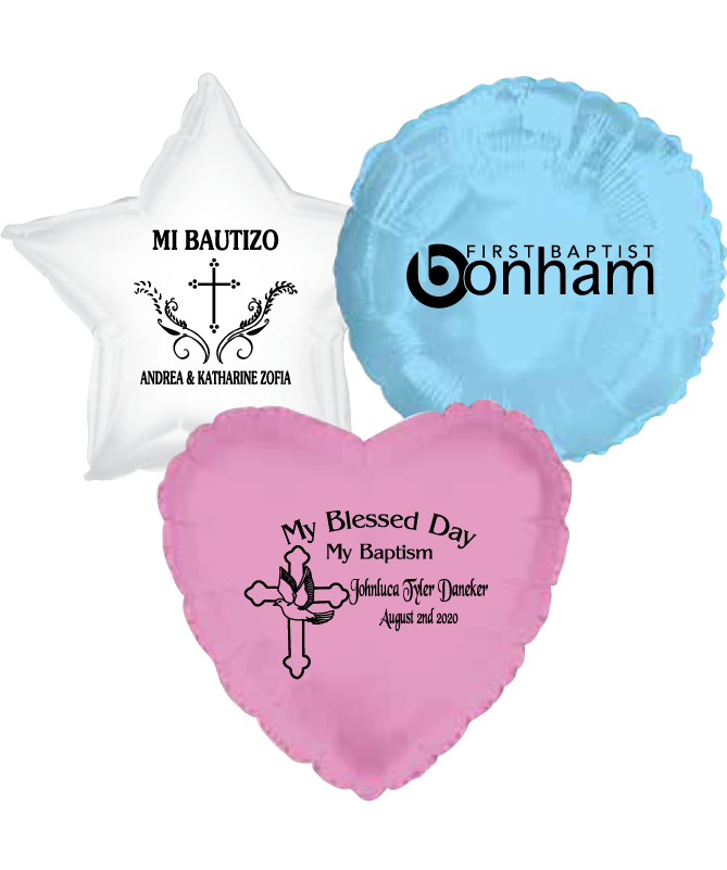 Baptism Mylar Balloons with Stock design