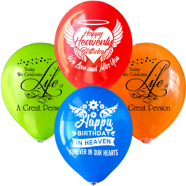 Happy Heavenly Birthday Printed Balloons