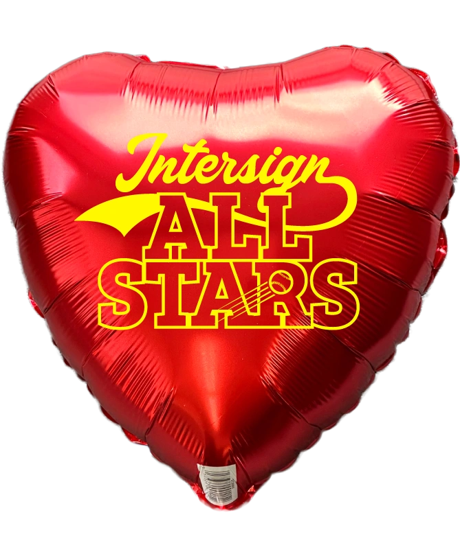 Heart Shaped Mylar Balloon with Logo.