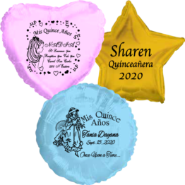 Quinceanera Mylar Balloons with Stock design