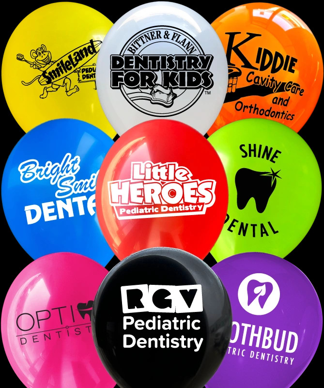 Dental practice logo balloons.