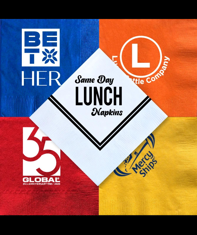 Custom Napkins for Lunch Delivered Same Day.