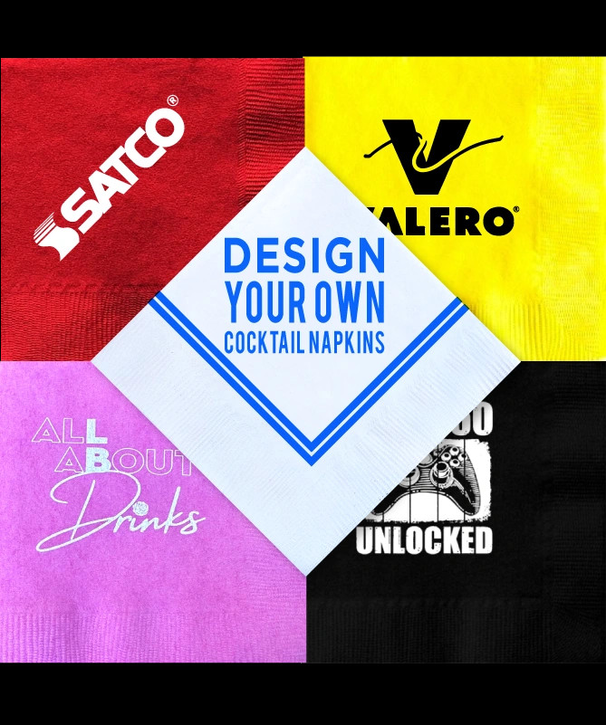 Customized Cocktail Napkins.