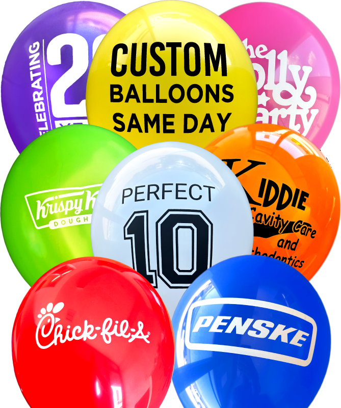 same day balloons – custom printed & shipped same day or it's free