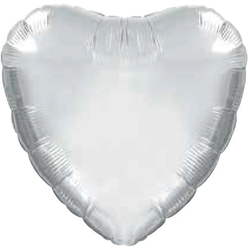 Heart Shaped Silver Mylar Balloon.