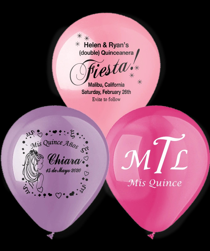 Custom Quinceanera Balloons.