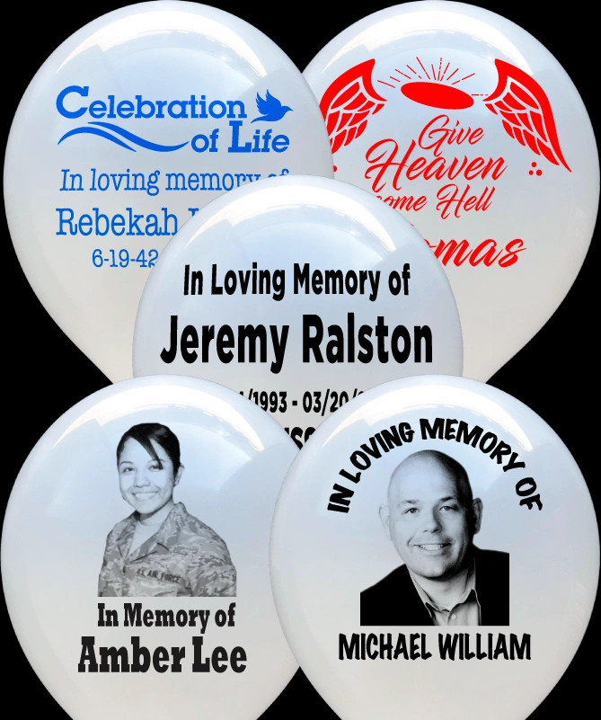 White Memorial Balloons.