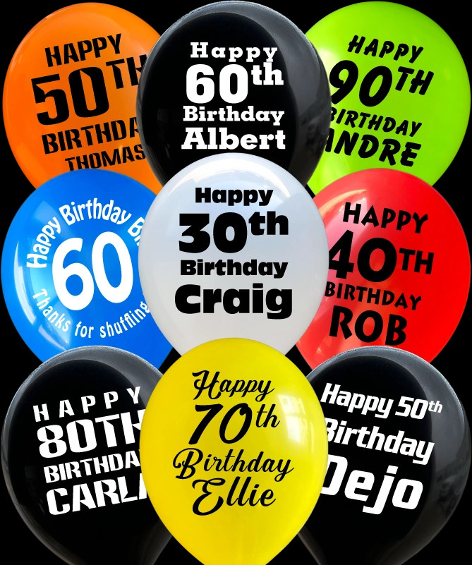 Custom Birthday Balloons with Text.